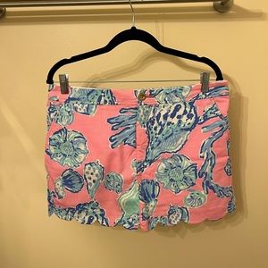 Lilly Pulitzer Scalloped Shell Skort Size 10
